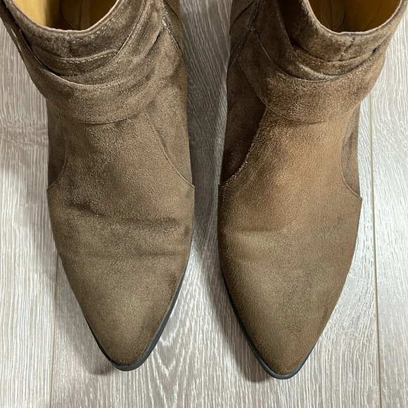 Nine West Dahila Ankle Boots Brown Faux Suede 7.5M - Picture 6 of 16